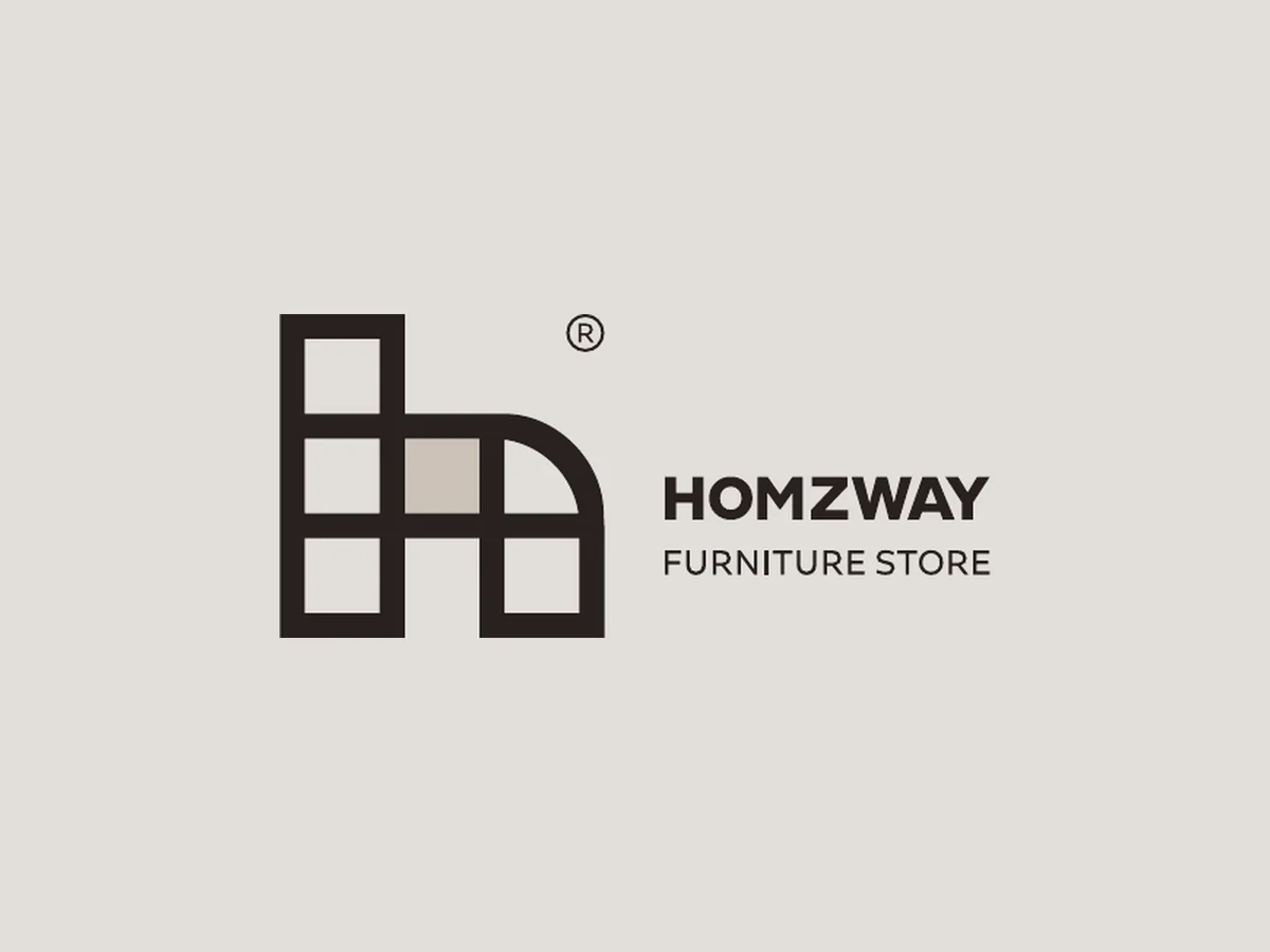 Homzway furniture store logo: modular black mark